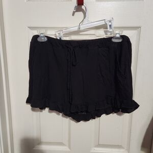 Secret Treasures Black Ruffle-Trim High Waist Shorts